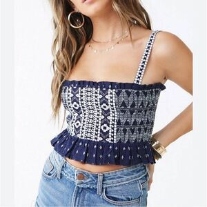 NWT Luna Skies Smocked Embroidered Top